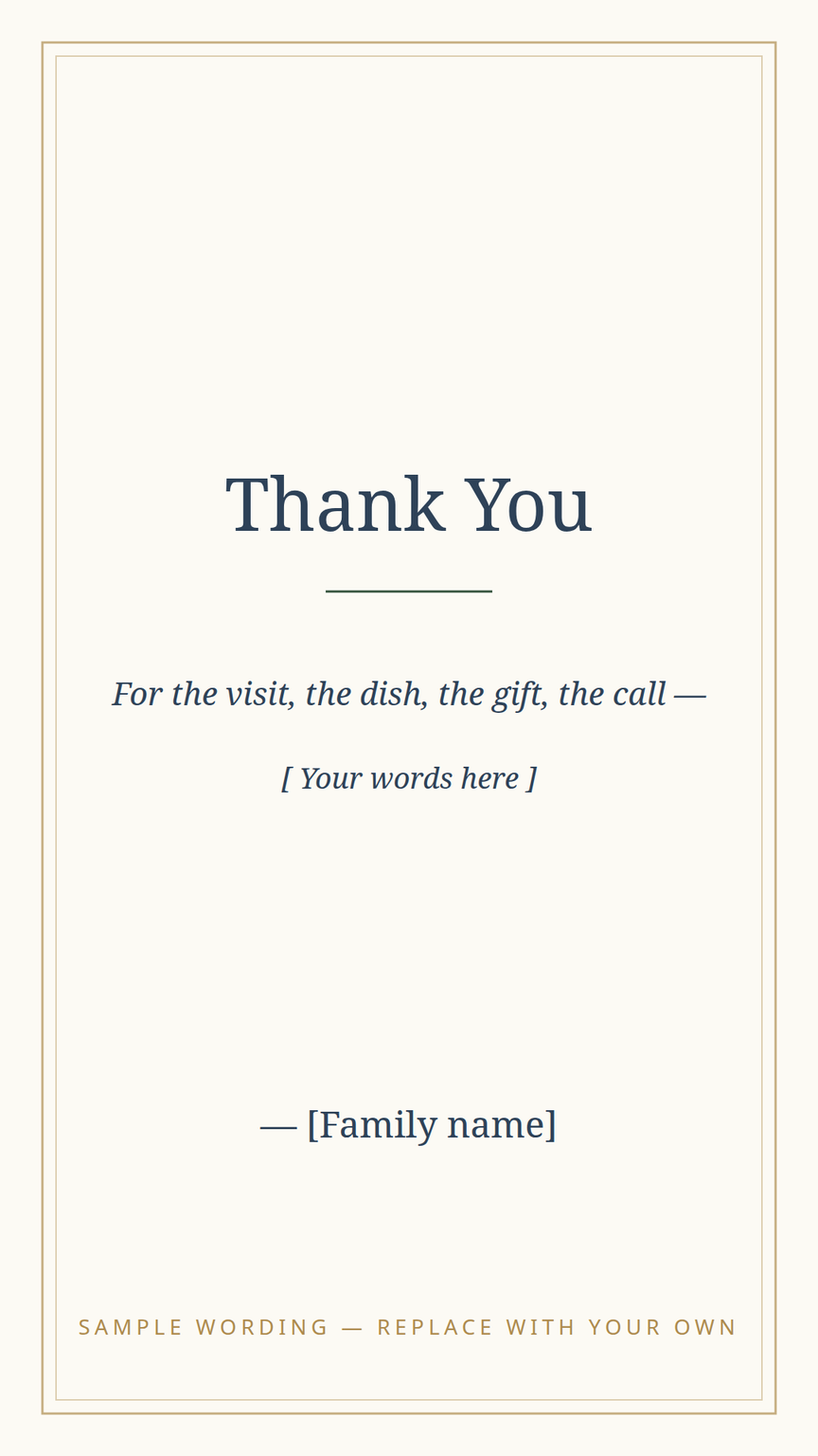 Christmas thank-you card template in the matching design